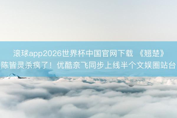 滚球app2026世界杯中国官网下载 《翘楚》陈皆灵杀疯了!优酷奈飞同步上线半个文娱圈站台