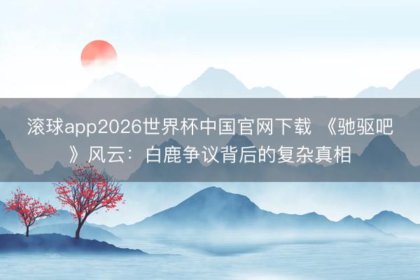 滚球app2026世界杯中国官网下载 《驰驱吧》风云:白鹿争议背后的复杂真相
