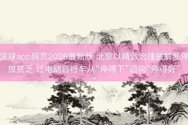 滚球app网页2026最新版 北京以精致治理破解乱停放贫乏 让电动自行车从“停得下”迈向“停得好”