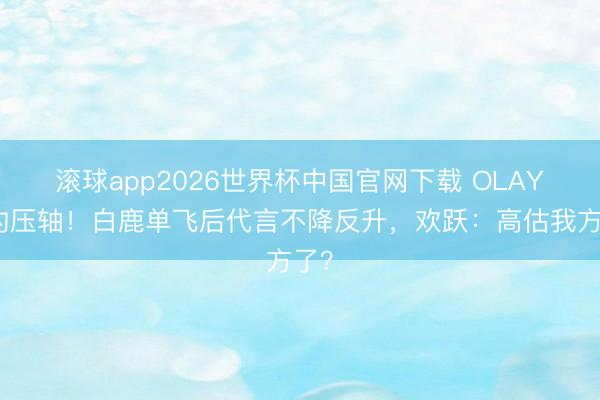 滚球app2026世界杯中国官网下载 OLAY续约压轴!白鹿单飞后代言不降反升,欢跃:高估我方了?